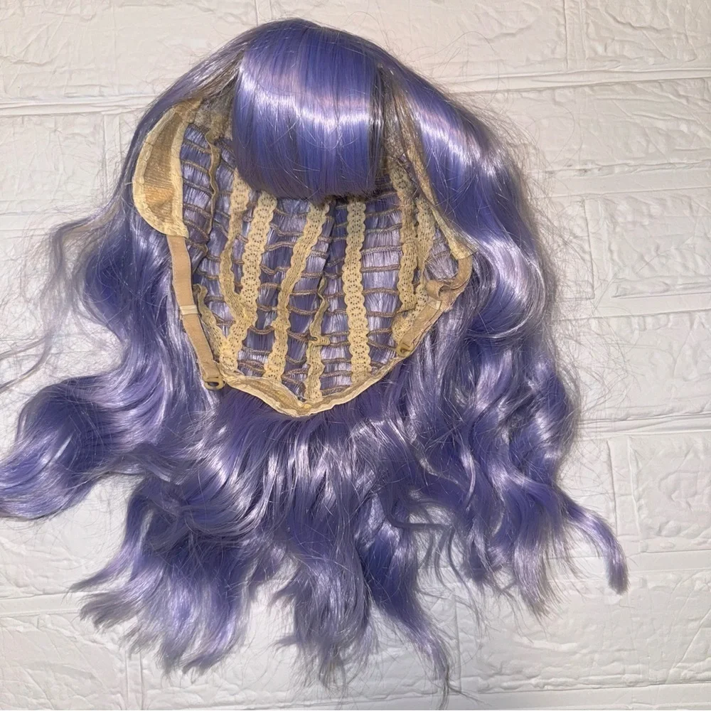 New Purple Bang w/ Waves Wig